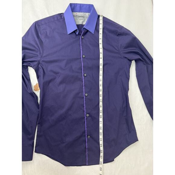 Calvin Klein Purple Satin Placket Shirt Size S Whimsigoth Contrast Trim Temp Reg - Picture 3 of 9